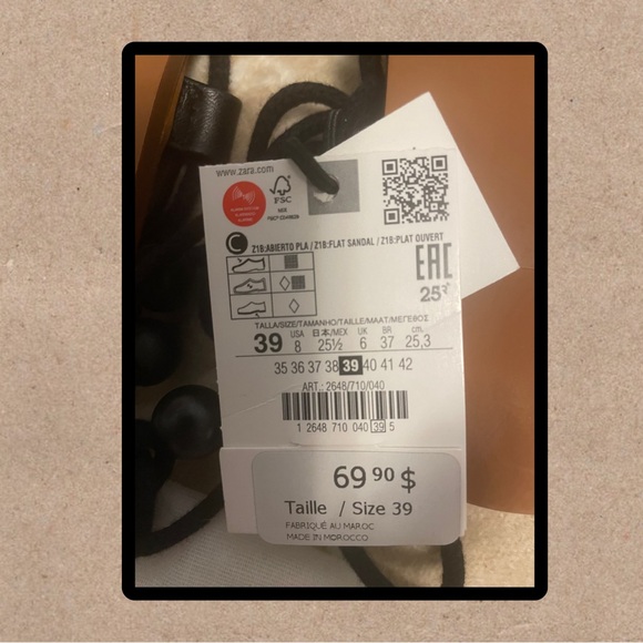 Zara crochet wrap black sandals. Size 39. - Picture 5 of 5